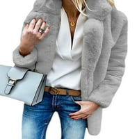 Paille žene dugih rukava zgušnjava jakna plišani zimski topli kaput Fuzzy fleece padaju prekrivači premažite
