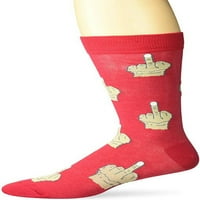 Bell Muški srednji prst čarapa čarapa Pair, crvena, muška čarapa Veličina 10-13 Veličina cipela 6.5-12