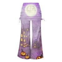 Feterrnal ženska modna halloween print casual pantalone za puštanja na širine nogu Široke pantalone