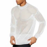 Muška košulja Muška majica MENS FINGNET TOP MESH Prozirna mišićna majica Neto majica TOP WHITE 3XL