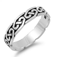 Sterling srebrni ženski keltski čvor vječni prsten