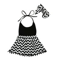 Hair + set haljina Djevojke Toddler Striped bez rukava odjeća za bebe bez rukava i set