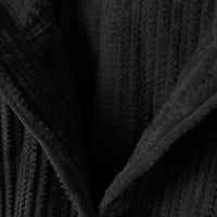 Sherpa jakna Ženska veličina Jednobojni gumb Jesen i zimski kapuljač Jednostruki s kapuljačom Labavi, Ležerne prilike sa plišanim jaknom s dugim rukavima Ženska S-8XL