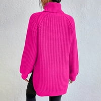 Ženski džemperi za vrat dugih rukava s dugim rukavima Duks s punim bojama Classic Style Knit Turtleneck