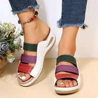 Ženske ženske platforme Colorblock casual rimske papuče klinove korektivne sandale