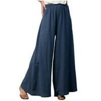 Anuirheih ženske uperene struke harem hlače sa džepom široke noge labave duge hlače sa loungewear plus