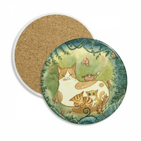 Miaoji slikarska mačka Faly Fantasy Coaster Cup šolje za zaštitu stola upijajući kamen