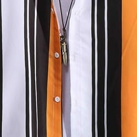 Luiyenes mužjak ljetni odmor Top majica Stripe Print Top Majice Kratki rukav Isključite dugme za ovratnike