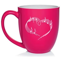 Heart Love Music Note keramički šalica za kafu poklon čaj za nju, sestru, suprugu, najbolji prijatelj,