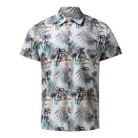 Muške modne ispise Havajske majice Ljeto rever gumb dolje T-majice Redovni fit kratkih rukava kampa