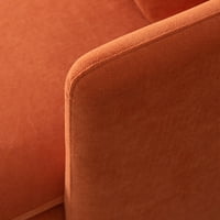 JS Moderni tapecirani kauč na otvorenom, narančasto pamučno posteljina 63.8 ''