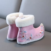 Toddler Gilrs gumeni potplat tople zimske čizme za snijeg veznim čizme za ispis čizme veličine 28