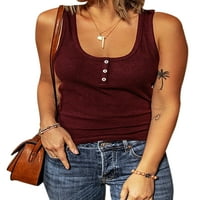 Leuncero ženska majica bez rukava bez rukava s kratkim vrhovima snimke Slim Fit Bluzes Majice Camisole
