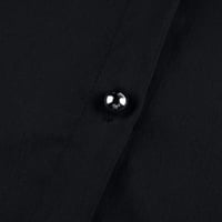 Ženski vrhovi modni ljetni ležerni rever čipkasti otisnuti remen kratki rukav Radni kombinezon crni