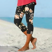Hlače za žene, čišćenje Ženske plus veličine Ženski ljetni povremeni elastični struk ispisane kantale na plaži Labavi kauzalne hlače