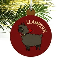 Llampire Llama vampir smiješni ukras za božićno drvo