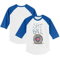 Toddler Tiny Turpap White Royal Chicago Cubs Pljuč 3-rukave majica Raglan