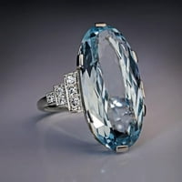 Fingehouse Finger Prstenovi prozirni dugi vijek trajanja lagani na ovalni oblikovani glatki plavi prstenovi za datum