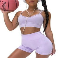 Lizxun žene sportske odjeće postavile su nisko reženi ledeni kamisole + kratke gamaše