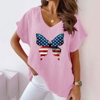 Ženski vrhovi Plus size Košulje za čišćenje Žene V-izrez Print Majice Modne udobne ženske bluze na prodaju
