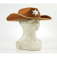 Brown Felt Kids šerife šešir w značka Wild West Western kaubojski kostim