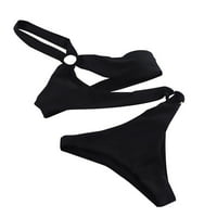 Plus bikini Top Thong bikini kupaći kostimi Ženski Halter vrat bikini Solid Bool HOLLOW BACKLE bez kupaći