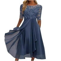 Ociviesr Ženska duljina čaja Veze čipka čipka Šifonske haljine haljina Line haljina ljetne žene kratke