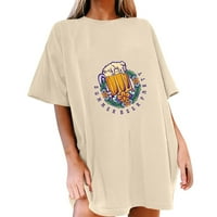Meuva ženski solidni festival Ispiši labavi i udobnu veliku modnu majicu Top Plus size majice Ženska bluza Tunika