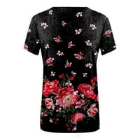 Ljetne bluze za žene za slobodno vrijeme cvjetne ljetne majice s kratkim rukavima 3xl