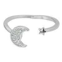 Prsten za žene Star Moon Circon ženska moda Jednostavni nakit svježi usta bakar od bakarećih slatkih srčanih zvijezda Mjesec tanki nakit ženski prsten
