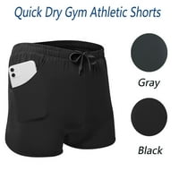 Sportske muške teretane Hlače Brze suhi atletski šorc plivajuće hlače sa bočnim džepovima, crna, xl