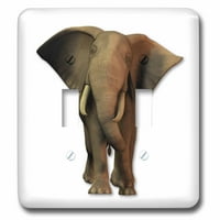 3drose afrički slon - dvostruki preklopni prekidač