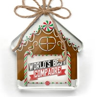 Ornament tiskani jedan strani svjetovi Najbolji Compadre Božić Neonblond