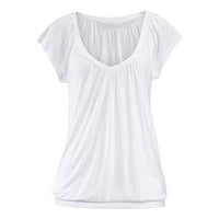 Yubnlvae ženske majice Ženska ljetna casual solidna boja Ispis kratkih rukava labava majica bluza