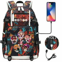Backpack Bzdaisy sa USB punjenjem i 15 '' prijenosom prijenosnog računala - toaletna tema za temu Hanako-Kun Unise za djecu Teen