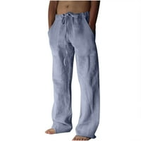 Wyongtao ponude ugodne muške pamučne i posteljine elastične struk izmiješane prozračne ugodne pantalone
