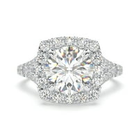 1. Carat TW ženski moissan i prirodni dijamanti zaručni prsten u 10k bijelo zlato, veličine 6,5
