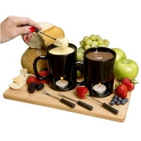 Evelots Mini Fondue Pot Set Personalni fodue mugli-čokoladni sir 14-komadni proizvođač fondue poklon