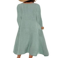 Capreze haljina s dugim rukavima bages maxi haljine za žene dame ruched party scoop vrat svijetlo zeleni