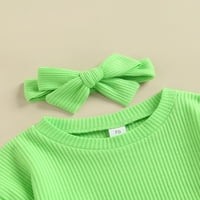 WAFLLE Knit Noć dječja djevojka ljetna odjeća mjeseci Batwing kratki rukav The Majica + Shorts Outfits set