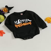 Wassery Baby Halloween Romper novorođenčad Dječji dječak Jesen BodySuits Dugi rukav Okrugli vrat Pismo