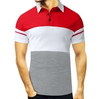 Muška majica Men Casual Soild Dugme Top košulja Okrenite ovratnik bluza kratki rukav TOP modna majica