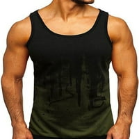 Muški vrhovi gradijentni majica bez rukava za muškarce bez rukava, vest za vježbanje vojske zelene s