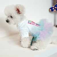 Haljina za pse za kućne ljubimce, pseća vjenčana suknja čipka haljina za rođendanski kostim za malu djevojku za pse plava s ružičastim xl