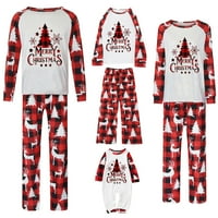 Porodično podudaranje pidžama božićni crveni bivol plairani PJS praznični odjeća za spavanje s dugim