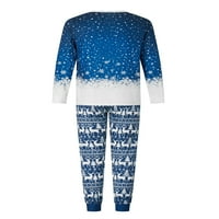 Porodica Peyakidsaa Podudaranje božićne pidžame Set Xmas Snowflake Tree Ispis O-izrez dugih rukava Duge