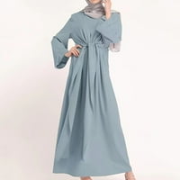 CETHRIO MIDI haljina - Dugi rukav rukav rukav haljina od punog ogrtača Vintage Elegantna ljuljačka kaftana