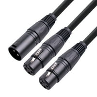 3-pinski XLR muški do dvostruko ženski audio y razdjelnik MIC kabelski adapter