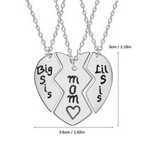 Set ogrlice od majke kćeri Big Sis Lil Sis mama Nakit za nakit poklon srčani ogrlica nakit poklon ogrlice