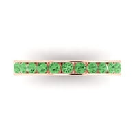 0. CT sjajan okrugli rez simulirani zeleni dijamant 18k ružičasta zlatna slaganja za bend SZ 5.5